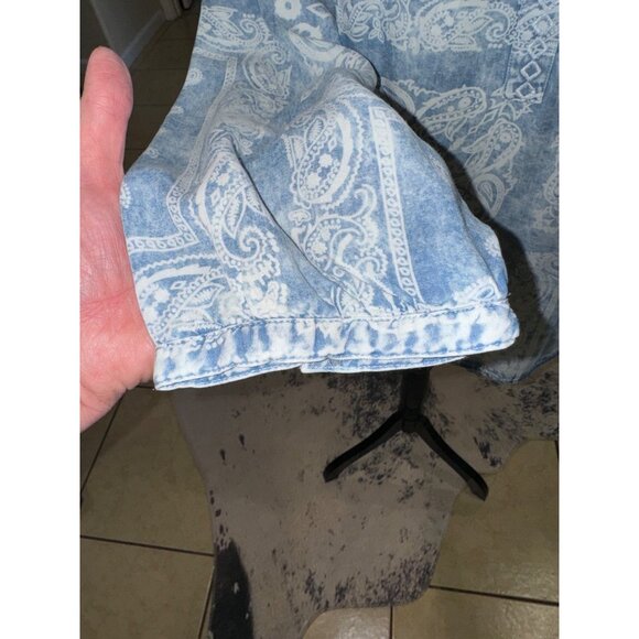NWT Vintage America Blues XXL Chambray Paisley Faded Bandana Boho Cottage Shirt - Picture 12 of 14